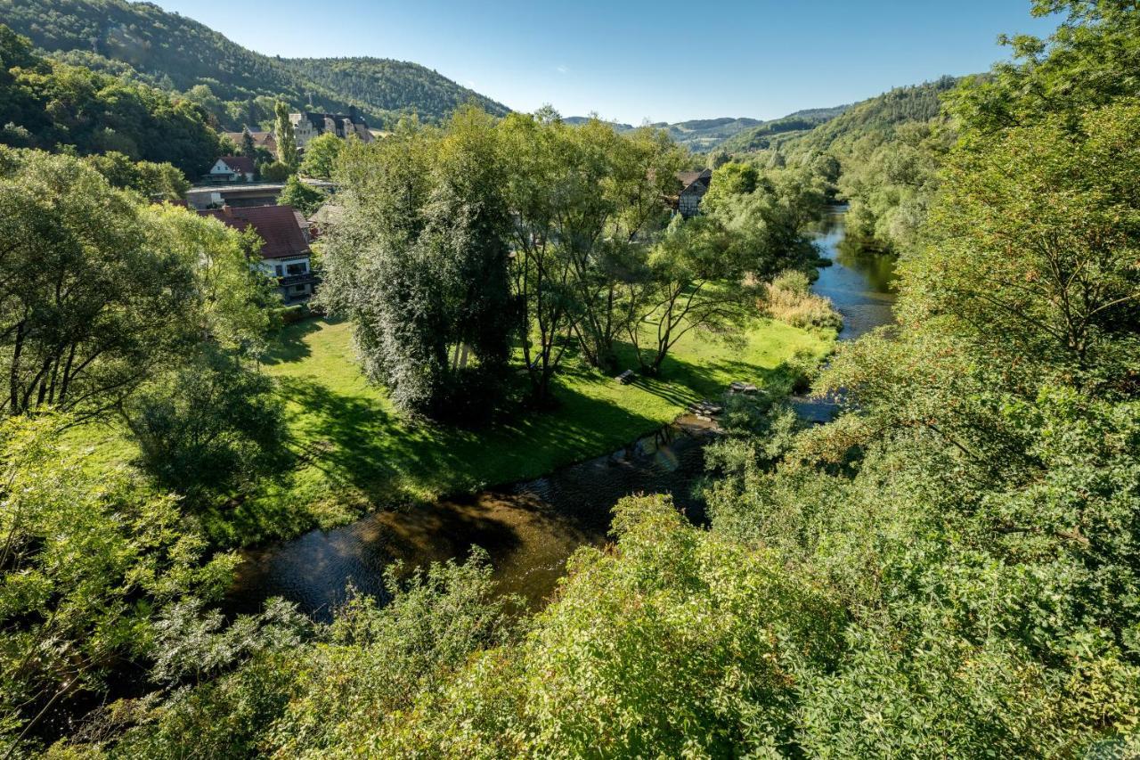 Hotel & Ferienwohnungen Bohlenblick Saalfeld Saale Esterno foto
